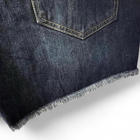 7 For All Mankind Dark Jean Shorts with Distressed Details​ - Picture 4 of 4
